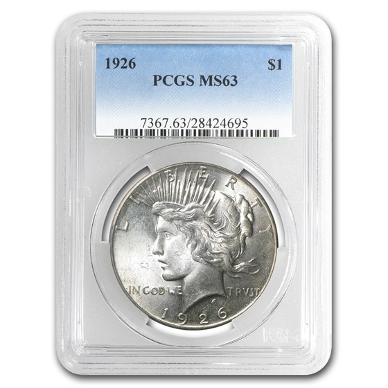 1926 Peace Dollar MS-63 PCGS 1926 Peace Dollar MS-63 PCGS